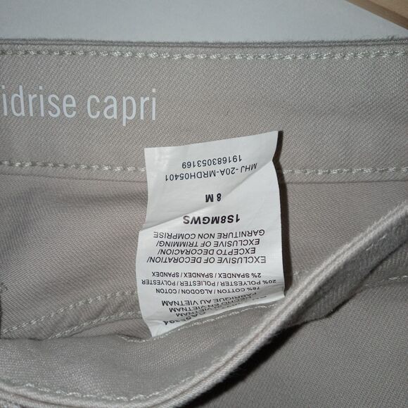 Riders By Lee Mid Rise Capri Biege Jeans Womens Size 8M - Picture 8 of 8